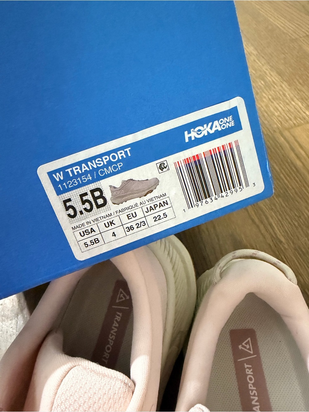 Hoka Transport "Cosmic Pearl" sneakers Women's Light Pink Trail Sneakers 5.5B - Picture 9 of 10